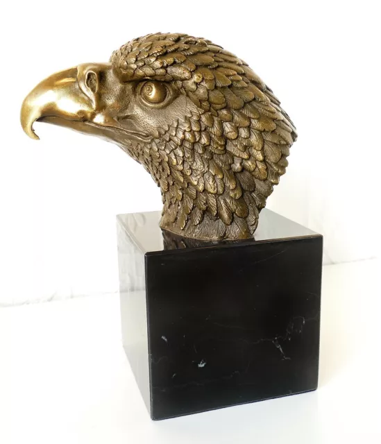 echte BRONZE Adler Adlerkopf Büste Bronzeskulptur Bronzefigur Statue Figur