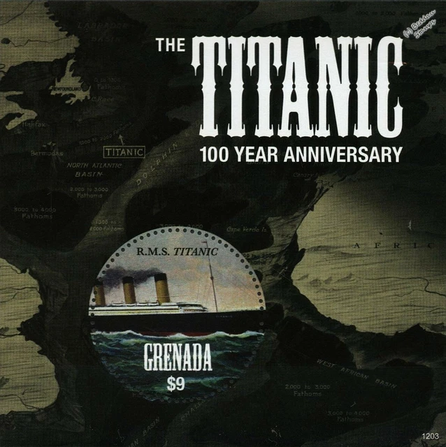 RMS TITANIC WHITE Star Line Ocean Liner Ship Stamp S/S Sheet 77 (2012