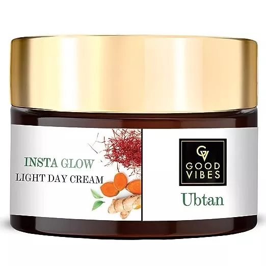 Crema de día Good Vibes Ubtan Insta Glow Light, 50 g | Brillante Nutritivo