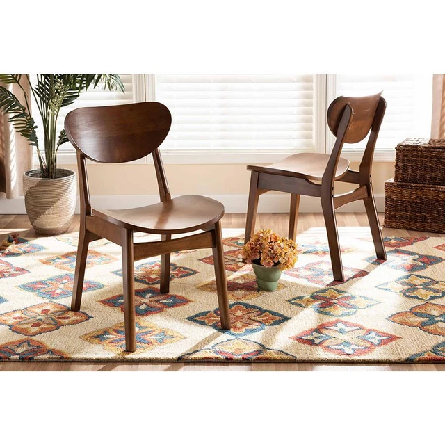 Baxton Studio Katya Mid-Century Modern Walnut Brown Finished Wood 2-Piece...