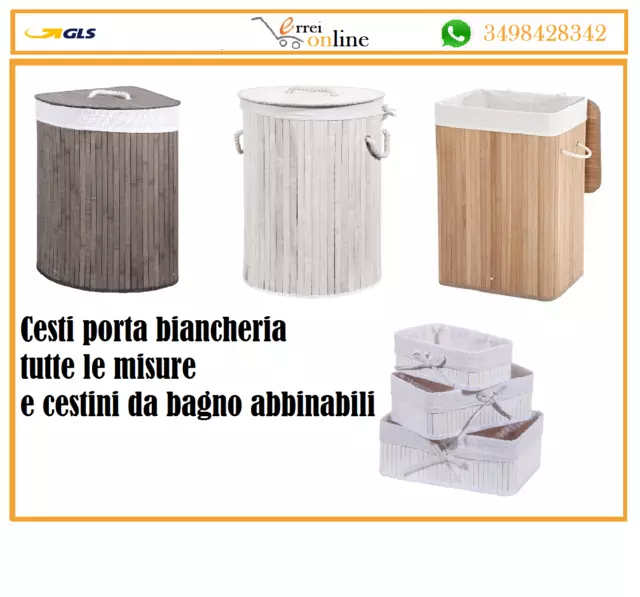 Cesto Portabiancheria 100L, Cesta Biancheria Sporco con Coperchio e Manici  in Bambù, Beige