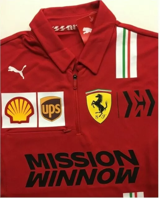 MISSION WINNOW FERRARI F1 2020 Charles Leclerc team issue polo shirt ...