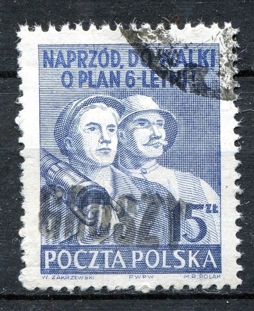 Poland 1950 Groszy Ovpt On Scott 477 Michel 665 Vfu