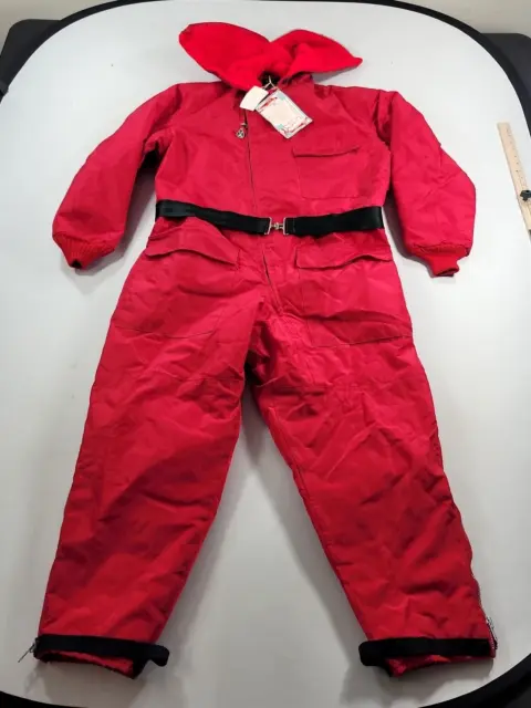 VINTAGE SPORTSWEAR SEARS Snow Suit Mens Large Red Work Chore USA NEW ...