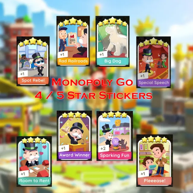 Monopoly Go 4/5 Star ⭐⭐⭐ Sticker Card Fast Delivery ⚡ (Read Description)