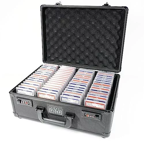 Slab Safe 64 PSA Slot - Lockable Premium Graded Trading Card Storage Case - H...