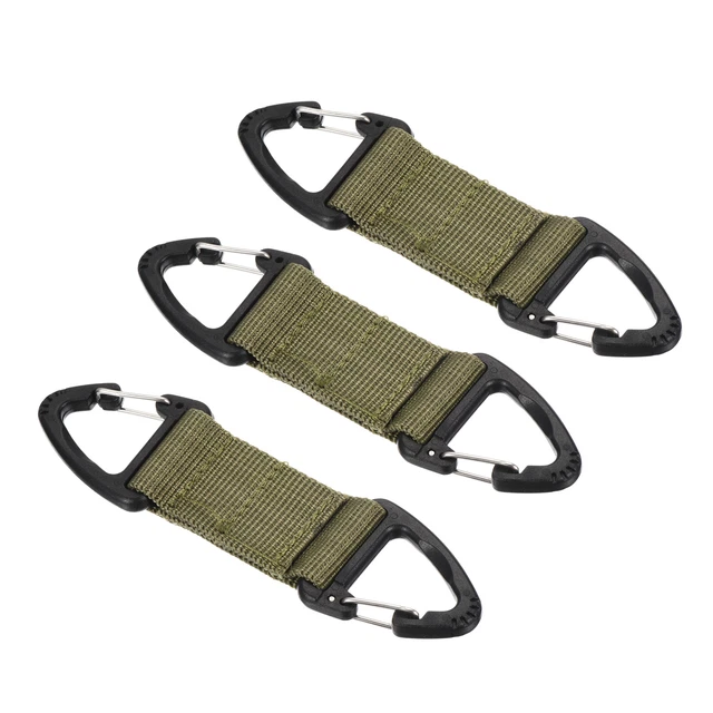 Cintura Clip Cinghia,3pz Appeso Fibbia Portachiavi per Esterni,Verde