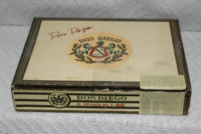Don Diego 25 Privada No. 1 EMS Tabacalera De Garcia Wooden Cigar Box 9.5x7.5x2in
