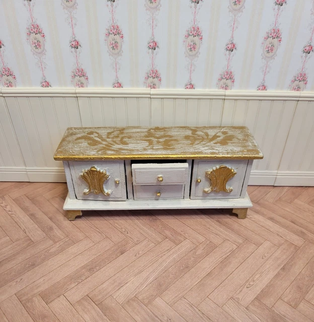 Commode 2 tiroirs miniature 1:12 maison de poupée Commode 2 tiroirs miniature 1:12 maison de poupée