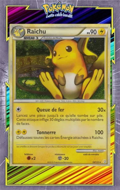 Raichu Holo - HS01:HeartGold SoulSilver - 10/123 - Carte Pokemon Française