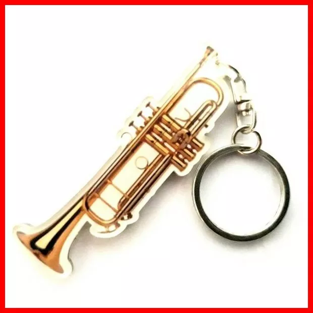 TROMPETTE PORTE CLE ! Instrument de Musique à Vent Cuivre Orchestre Jazz Trumpet