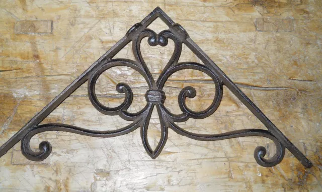 2 Cast Iron Antique Style Large VICTORIAN Brackets Garden Braces Shelf Bracket