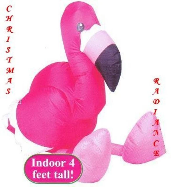 RARE 4FT GEMMY Airblown PINK FLAMINGO Yard Inflatable. (Discontinued