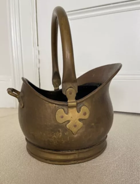 Antique Vintage Brass Coal  Bucket