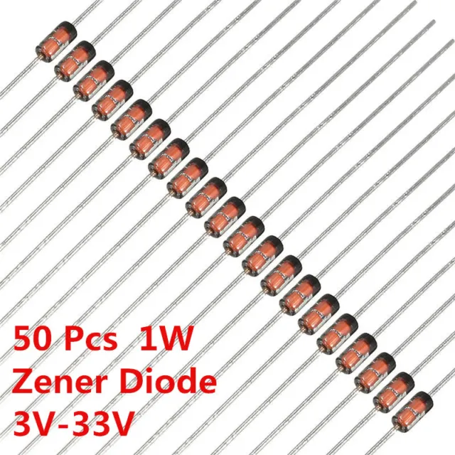 50Pcs 1W 1N47 Zener Diode Diodes 12V 16V 24V 4.3V 3.3V 5.1V 3V-33V