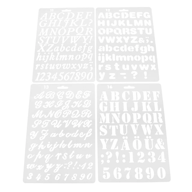 8 PCS ALPHANUMERIC Template Calligraphy Stencil Stencils Letters £7.49 ...