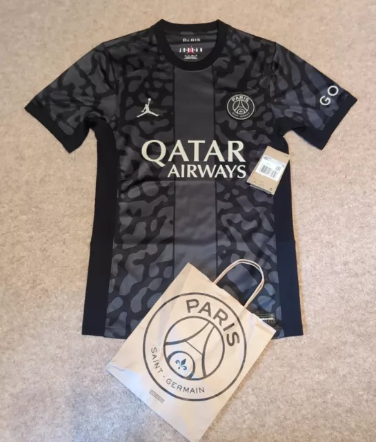 BNWT Men's PSG x Jordan 3rd Stadium Shirt Grey Black Size XS