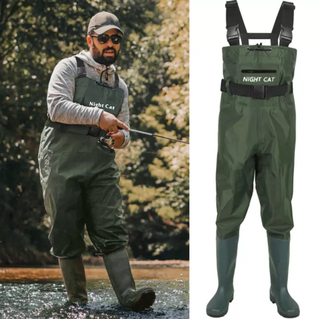 NIGHT CAT FISHING Waders for Men Women Hunting Chest Wader with Boots  Breathable £49.99 - PicClick UK