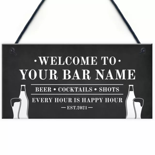 FUNNY PERSONALISED Bar Sign Hanging Man Cave Shed Garage Home Pub Sign