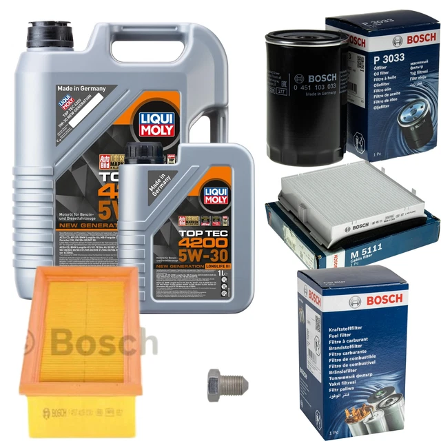 MANN Filter Inspektionspaket + LM TopTec 4200 5W-30 Öl - Komplettset Für Service