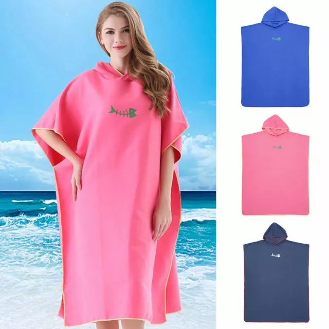 Beach Changing Robe Towel Bath Hooded Quick Dry Towel Poncho Bathrobe`