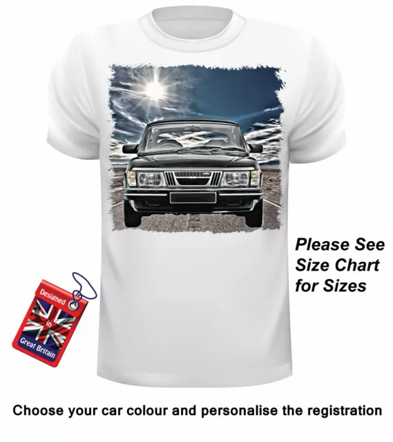 Car Art Design Classic SAAB 900 T Shirt Can Be Personalised Unofficial