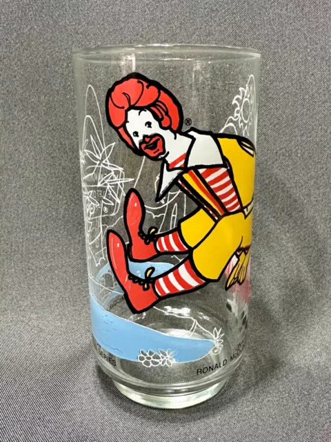 McDonald's Ronald McDonald Glass Action Series Glass Cup 1977