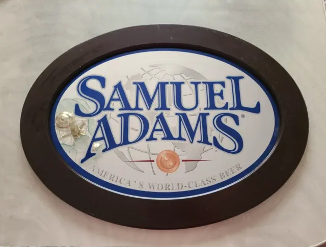 Samuel Adams "America's World Class Beer" Bar Mirror Sign Man Cave 23.5 x 17.5