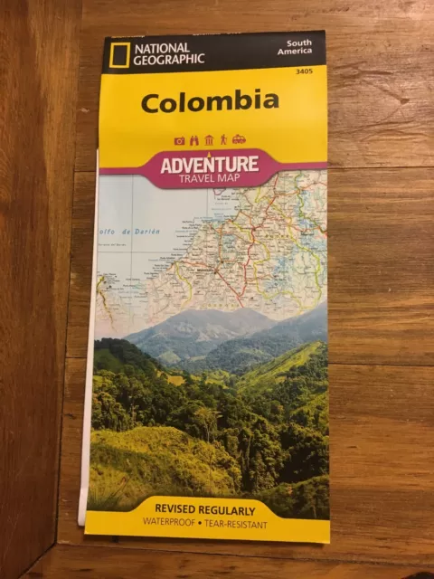 National Geographic Adventure Travel Map Colombia South America #3405 Bogota