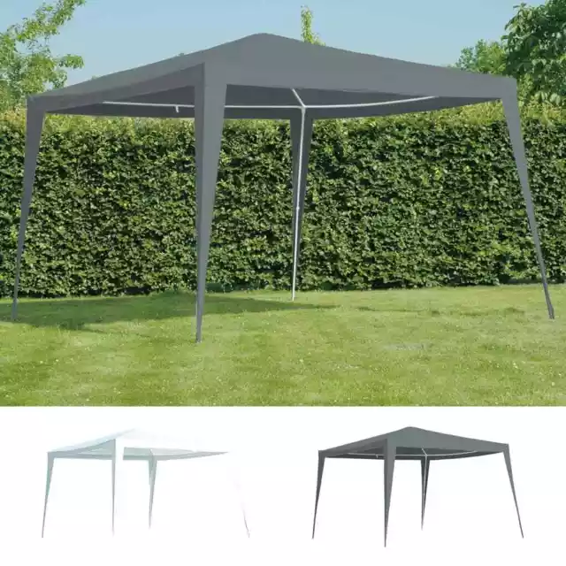 Lesli Living Carpa de fiesta 3x3 m PE Blanco/Gris Parasol Lona Terraza Patio vid