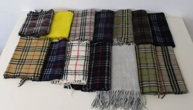 14 Scarves, Unbranded, Checked & Nova Check, Various Lengths - SEE DESCRIPTION