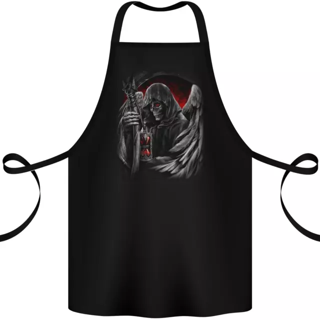 Grim Reaper Biker Gothic Heavy Metal Skull Cotton Apron 100% Organic