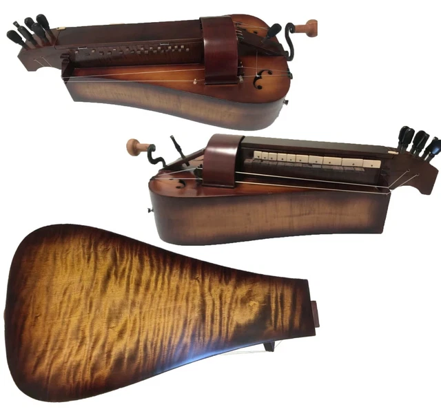 Hand Made 6 strings 23 keys Hurdy Gurdy Maple wood back free with hard case