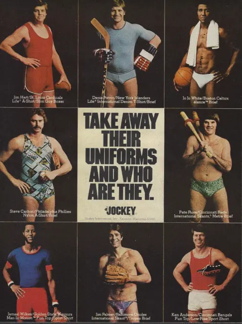 1977 JOCKEY MENS Underwear Jim Palmer Pete Rose Steve Carlton vintage Print  AD $8.98 - PicClick