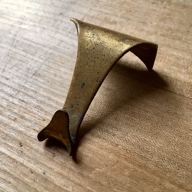 Vintage Brass Picture Rail Hook Antique Old Reclaimed