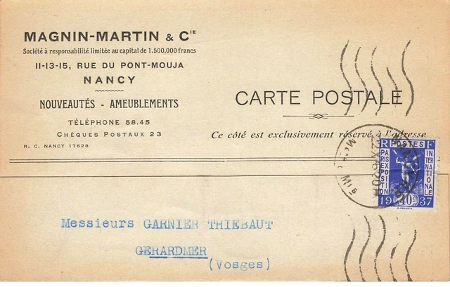 54 Nancy #32541 Magnin Martin Furniture Advertising Card