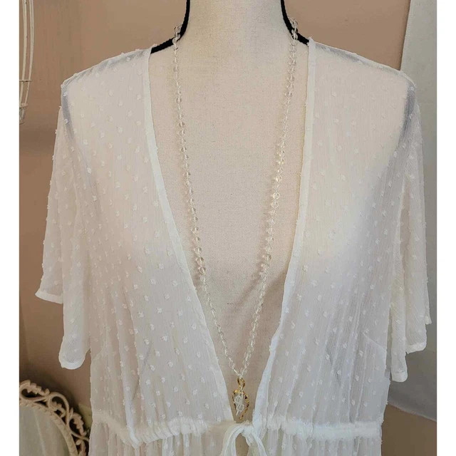 Clear Quartz hand knotted Mala necklace with clear quartz arrow head pendant