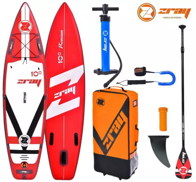 ZRAY Fury Pro 10' Premium Sup Stand Up Paddle Planche Pagaie Leash 305cm