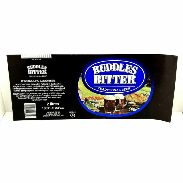 Breweriana Beer Label Ruddles Bitter Traditional