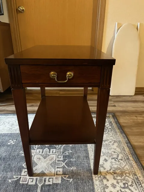 Vintage Mersman 'Federal Style' Two-Tiered Mahogany End Table With Drawer
