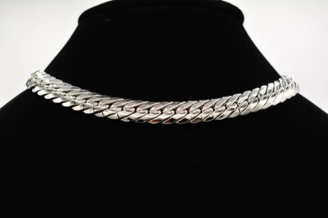 Coro Pegasus Vintage Chain Necklace Collar Herringbone Chunky Heavy Signed BinP