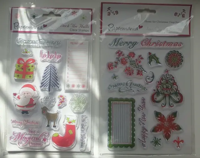 Do Crafts Weihnachten klare Briefmarken 2er-Packungen Zuhause zu Weihnachten & Deck die Hallen