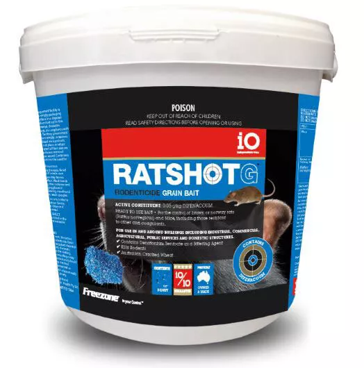 Io Ratshot Blue Rat Mouse Rodent Poison Bait 2kg Grain