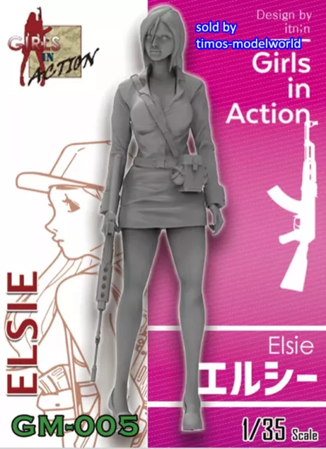 ZLPLA Genuine 1/35 Girls in Action Elsie Resin Figure Assembly Model GM-005