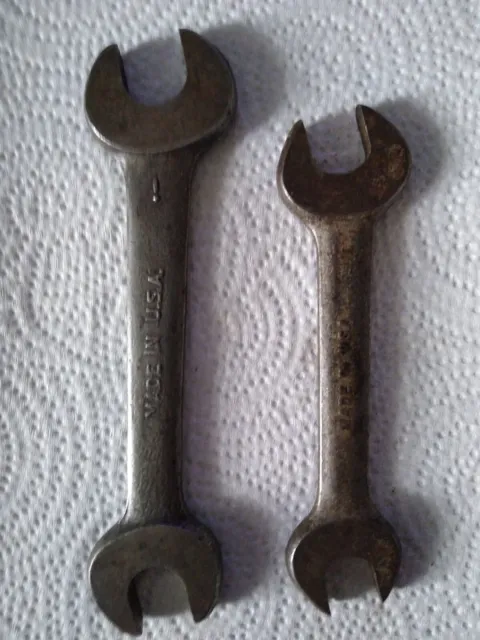 Antique Drop Forged Made in the USA Pair of  Wrenches, Open End Wrenches