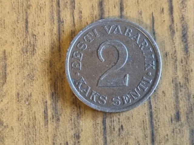 1934 Estonia 2 Senti coin