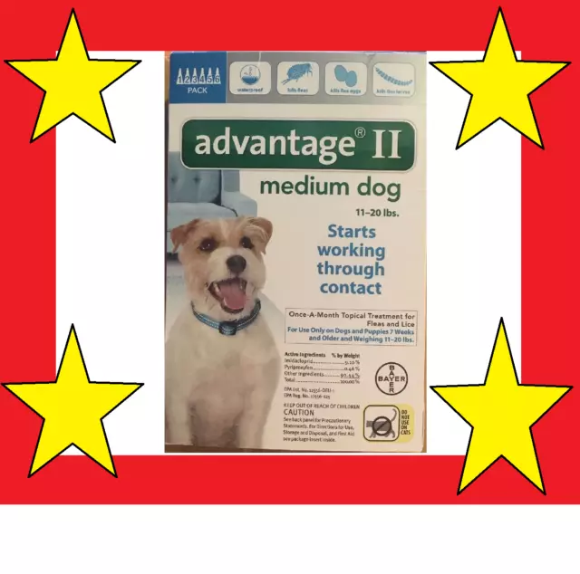 K9 Advantage II 11-20 Flea Lice Medicine for Medium Dogs Pack K-9 6 Month Supply