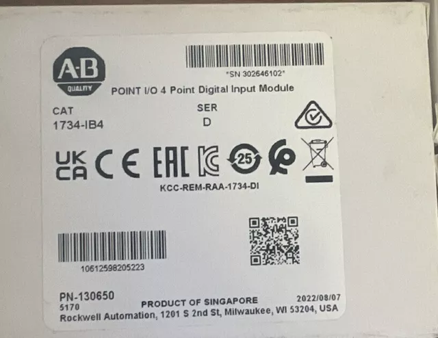 2022 New Sealed Allen Bradley 1734-IB4 Point I/O 4 Point Digital Input Module US