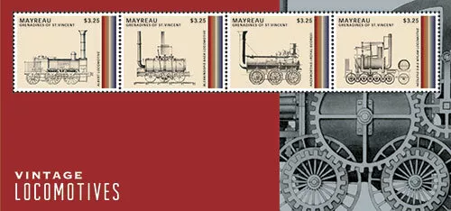 Mayreau 2013 - Vintage Locomotives - Sheet of 4 Stamps - MNH