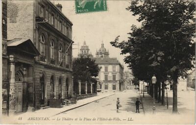 CPA argentan theatre and place de l' Hotel de ville france (1053794)